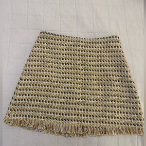 Lulu's A-Line Tweed Skirt - Yellow and Black